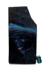 Erich. Ehisnõel 2016 Kadri Mälk, h 74 mm. Gagaat, hõbe, värv, turmaliin