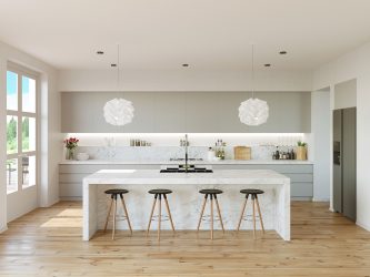 Grey-and-Marble-Kitchen-Light-Maple-Floors