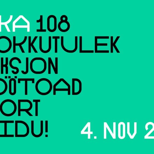 EKA 108 kokkutulek, oksjon, töötoad, PIDU!