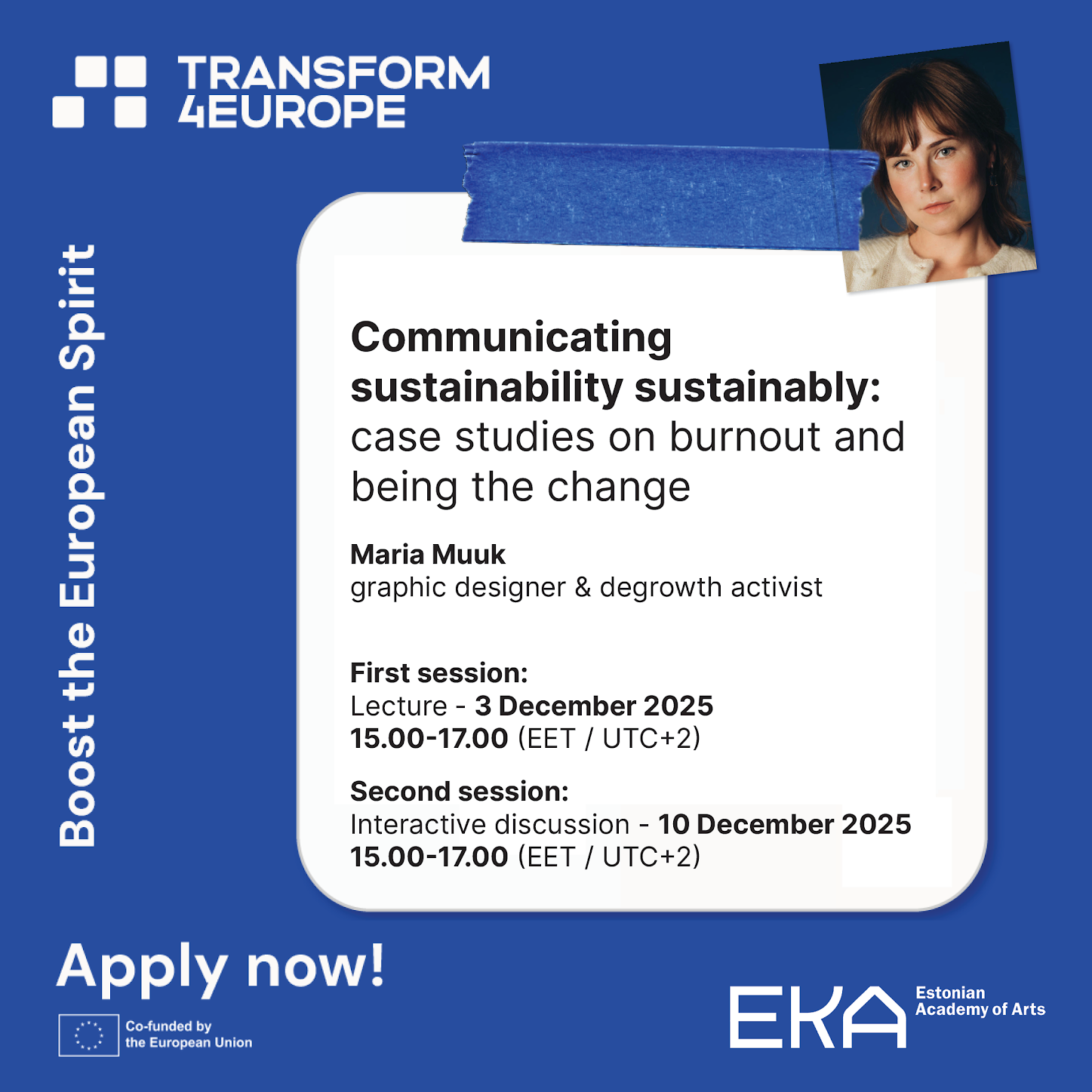Teaduskommunikatsiooni loeng-seminar: “Communicating sustainability sustainably: case studies on burnout and being the change” Detsember 2025