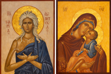 Mary of Egypt. Mother of God with the child