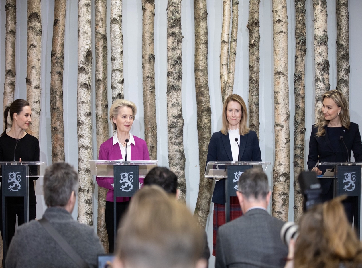 Euroopa Komisjoni president Ursula von der Leyen ning Eesti, Soome ja Rootsi peaminister, September 2021.