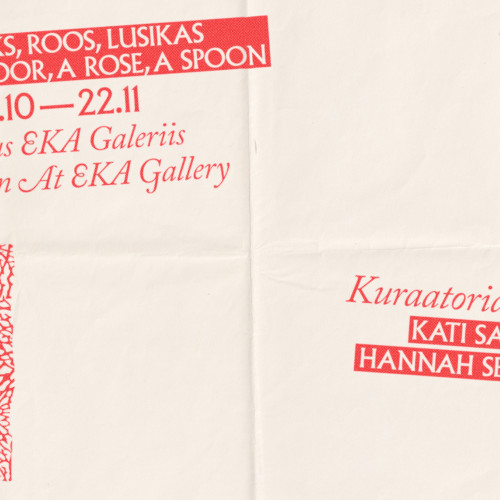 Group exhibition “A chair, a door, a rose, a spoon” at EKA Gallery 27.10.–22.11.2026