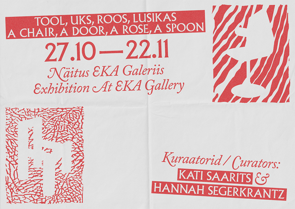 Grupinäitus „Tool, uks, roos, lusikas“ EKA galeriis 27.10.–22.11.2026