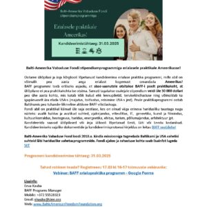 BAFF stipendiumprogramm ja vebinar 17.03.25
