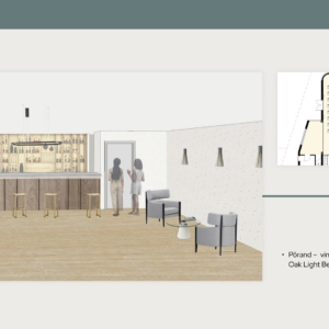 Ruumide kujundamisel on tudengid inspireerinud erinevatest aastaaegadest. Autorid: Disaini ja innovatsiooni õppekava tudengid Paula Hõbe, Anet Valkenklau, Laura Aarelaid, Kerttili Liiv.
