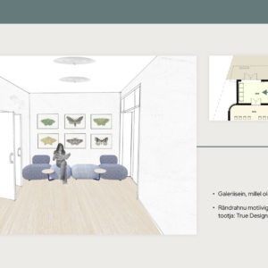 Ruumide kujundamisel on tudengid inspireerinud erinevatest aastaaegadest. Autorid: Disaini ja innovatsiooni õppekava tudengid Paula Hõbe, Anet Valkenklau, Laura Aarelaid, Kerttili Liiv.