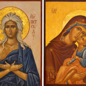 Mary of Egypt. Mother of God with the child