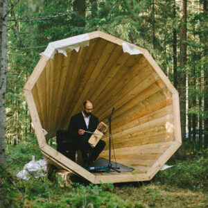 Concert at the opening ceremony of the kingsize megaphones. Photo: Henno Luts