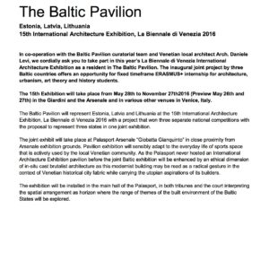 ERASMUS+ traineeship at The Baltic Pavilion