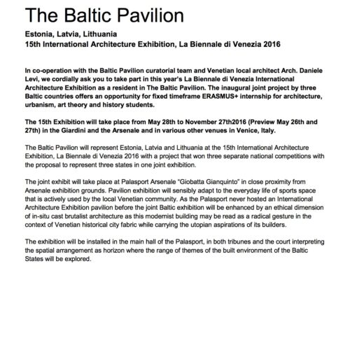 ERASMUS+ traineeship at The Baltic Pavilion