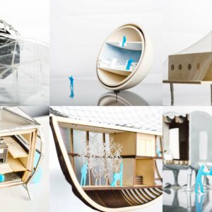 Tudengitiimide nägemused sellest, kuidas korraldada elu ja teadustööd polaaraladel. Fotod makettidest Tõnu Tunnel.